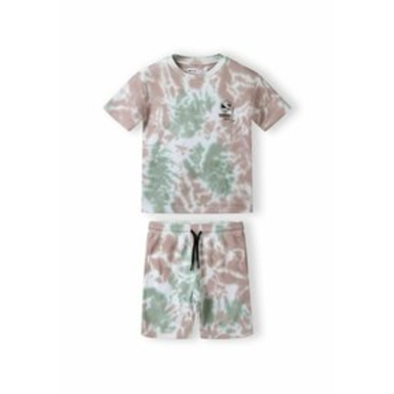 MINOTI TIE DYE SHORT SLEEVE SET  – Jogginghose – light green  beige/hellgrn