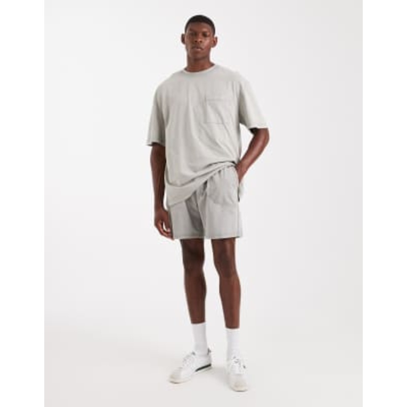 ONLY & SONS sweat shorts in washed light gray – part of a set