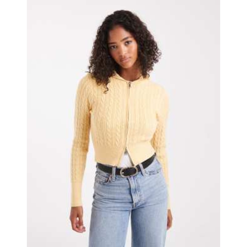 Cotton On everfine double zip up hoodie in dijon yellow