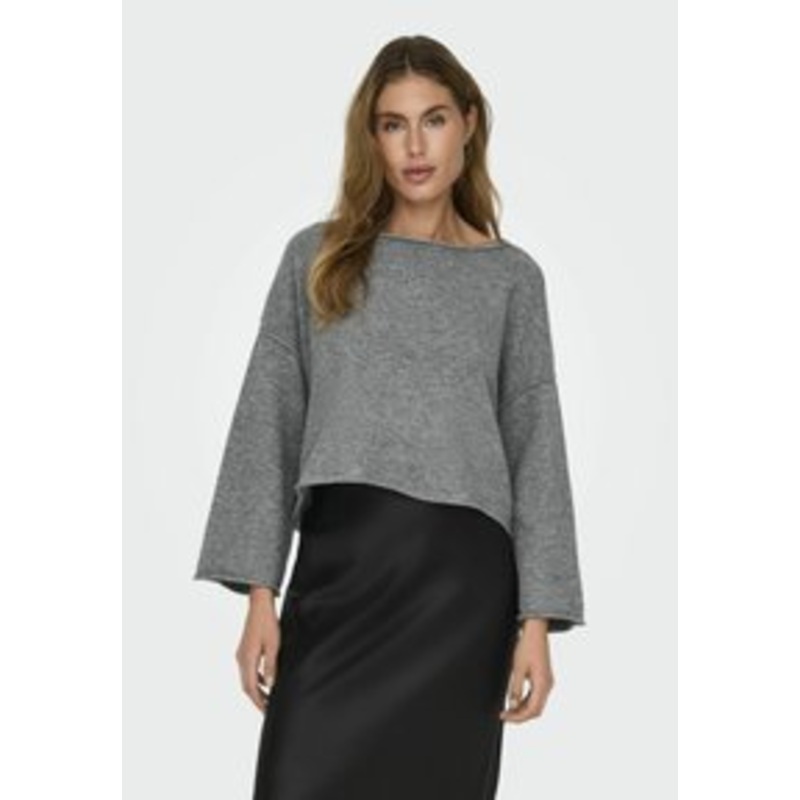 JDY JDYRUE LIFE L/S BOAT NECK PULL  NOOS – Strickpullover – medium grey melange/grau-meliert