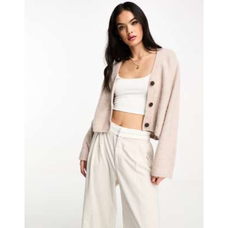 & Other Stories alpaca blend cardigan in beige melange