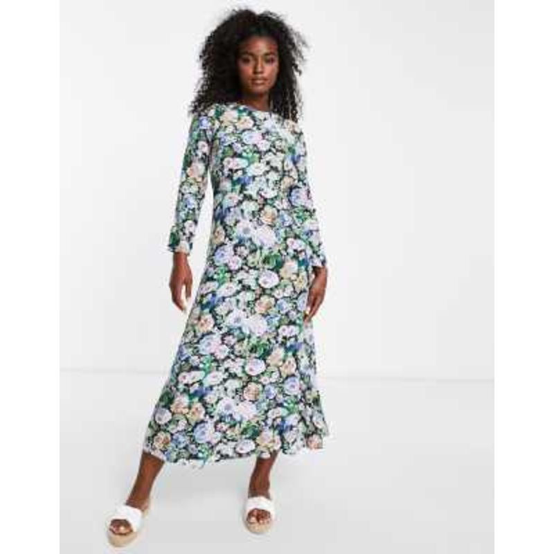 & Other Stories open back midi dress in floral print