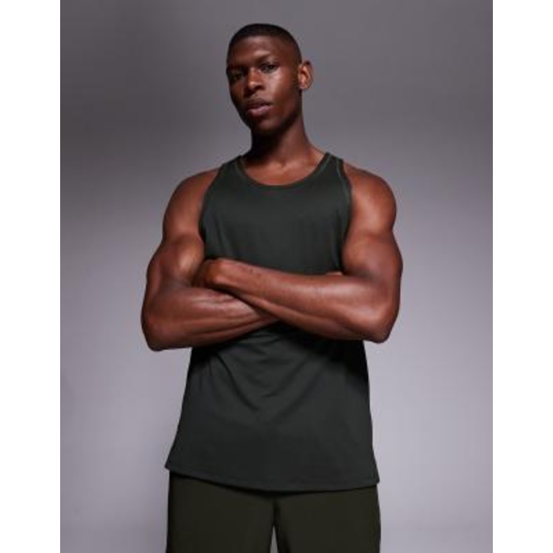 4505 Icon quick dry mesh training tank with racer back in khaki