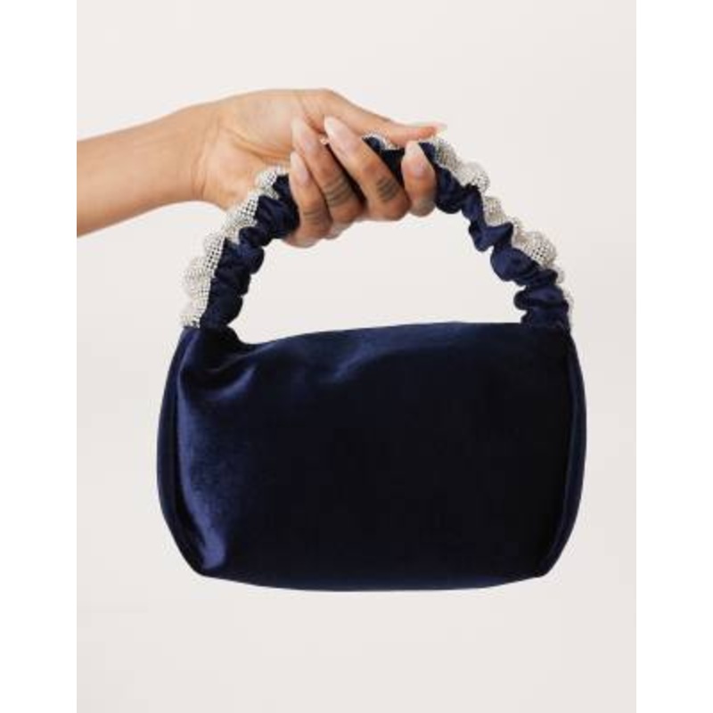 Accessorize diamante strap hand-held bag in navy