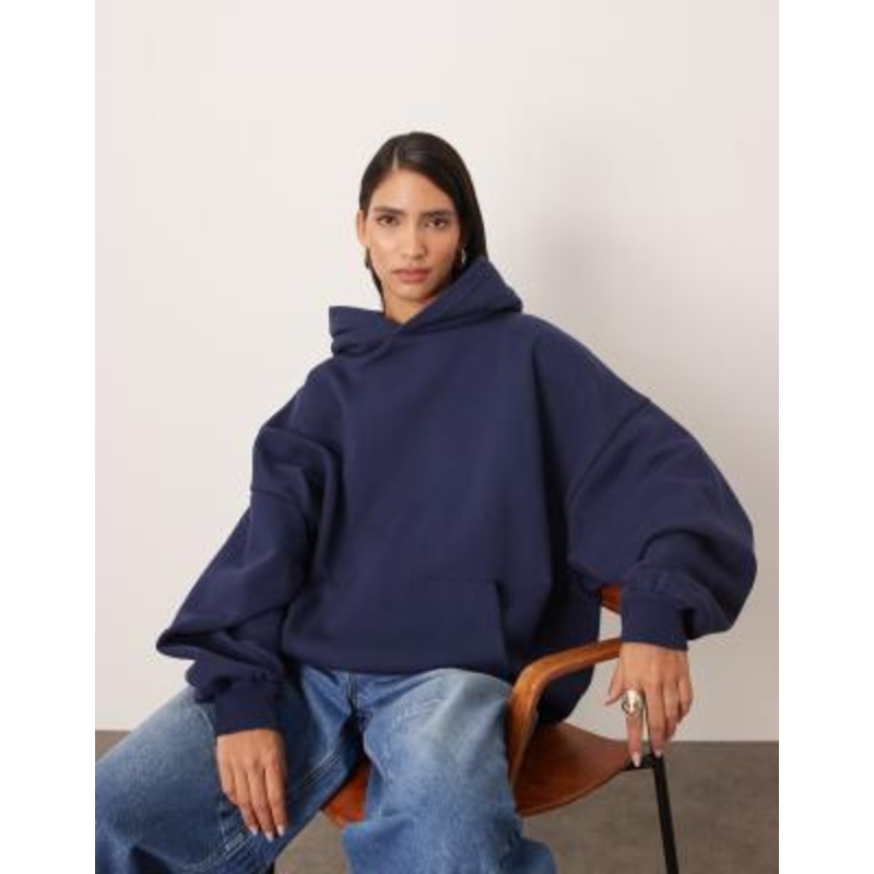 ARRANGE oversized premium heavy weight hoodie in navy