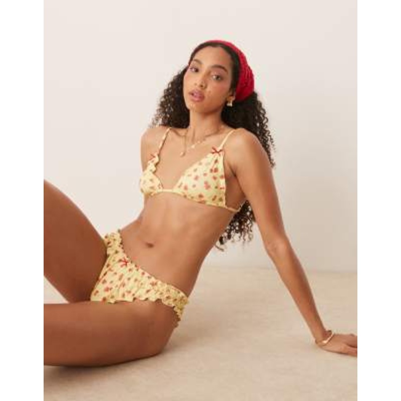 DESIGN Cherry Rose bikini set in butter yellow