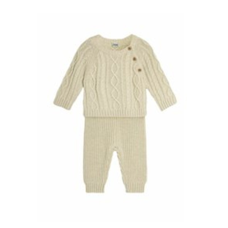 JoJo Maman Bb CABLE KNIT SET REGULAR FIT – Strickpullover – cream/beige