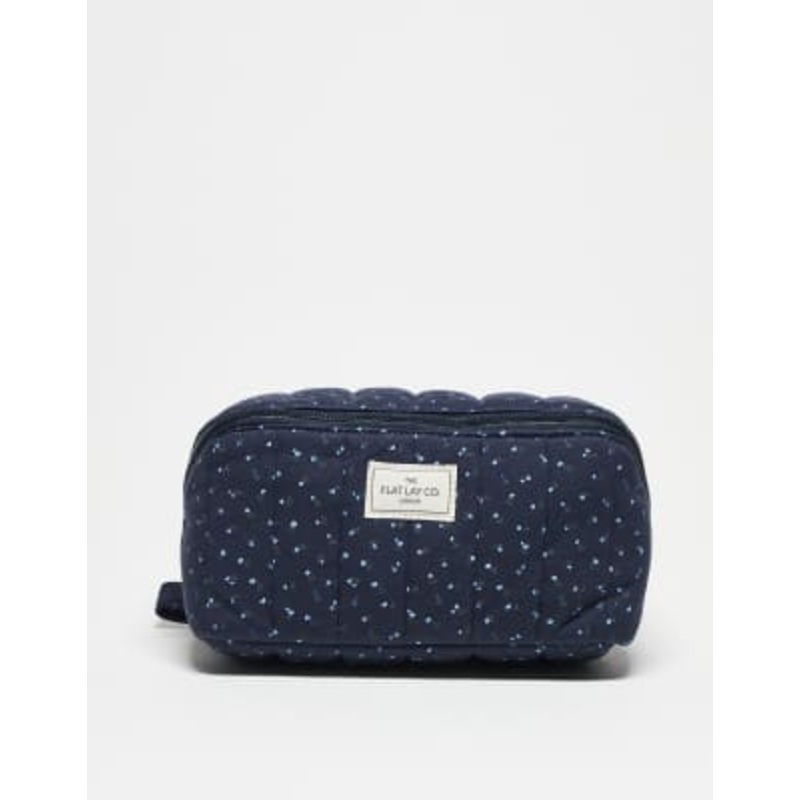 The Flat Lay Co. x  Exclusive Marshmallow Flat Lay Makeup Box Bag – Navy Blue Ditsy Floral