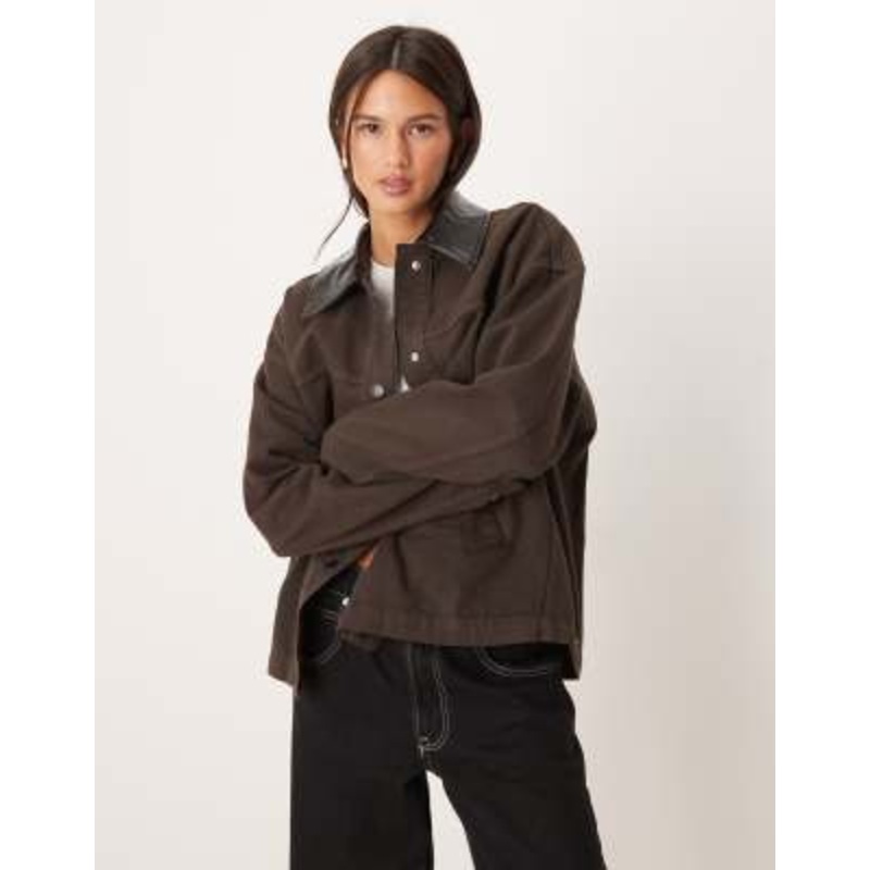 Gina Tricot barn denim jacket in brown wash