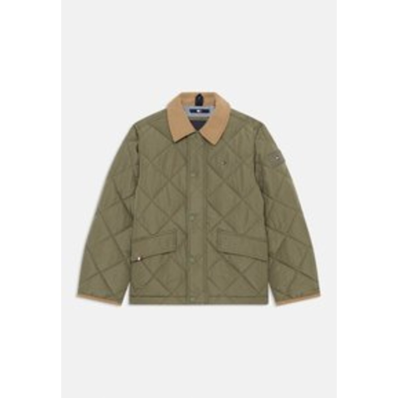 Tommy Hilfiger CONTRAST COLLAR QUILTED JACKET – bergangsjacke – battle green/khaki