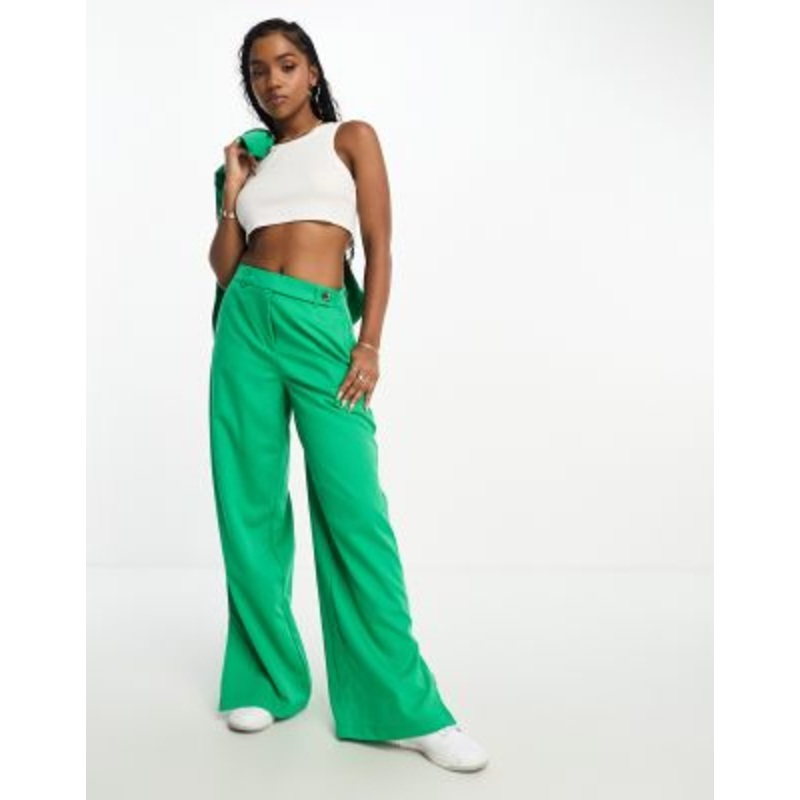 Vero Moda tailored wide leg pants in green – part of a set