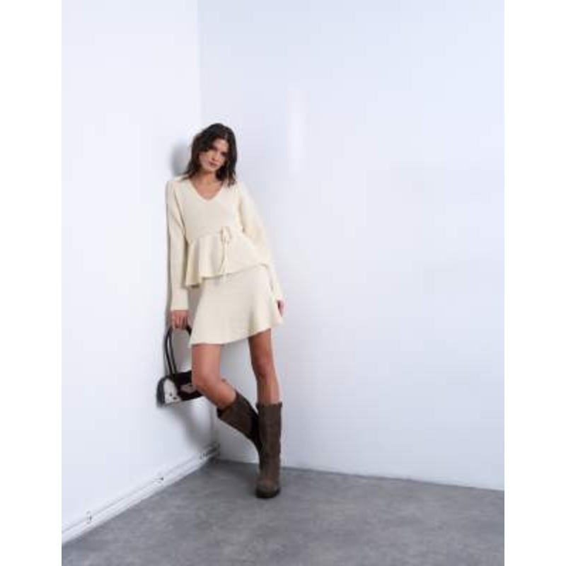 Topshop knit skirt in ivory – part of a set