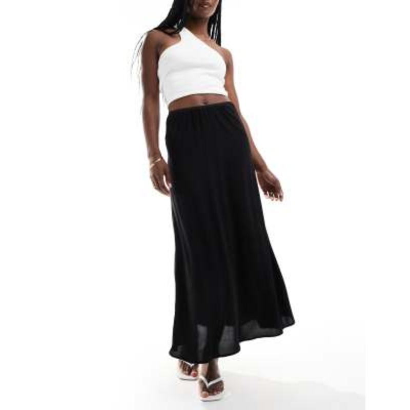 Vero Moda elastic waist band maxi skirt in black