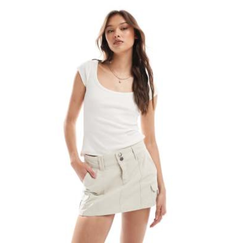 Cotton On Lori cargo skirt in ecru