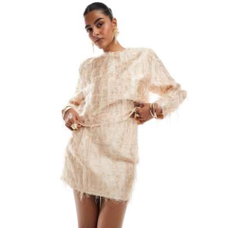 & Other Stories textured long sleeve top and skirt set