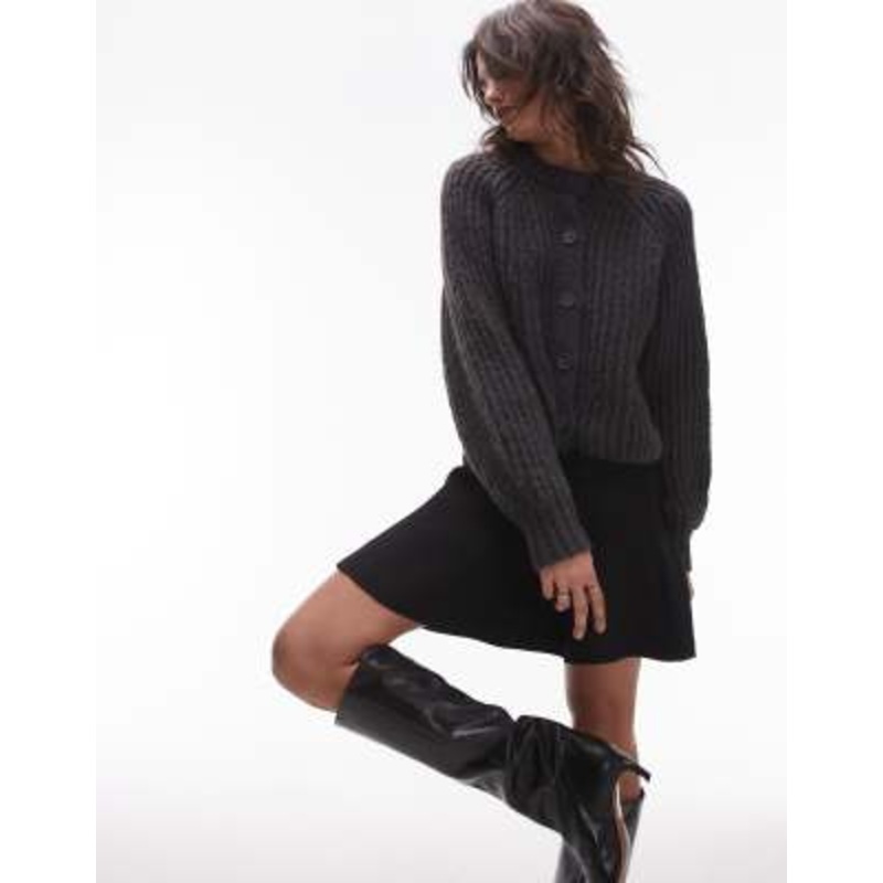 ARKET sculptural flippy mini skirt in black