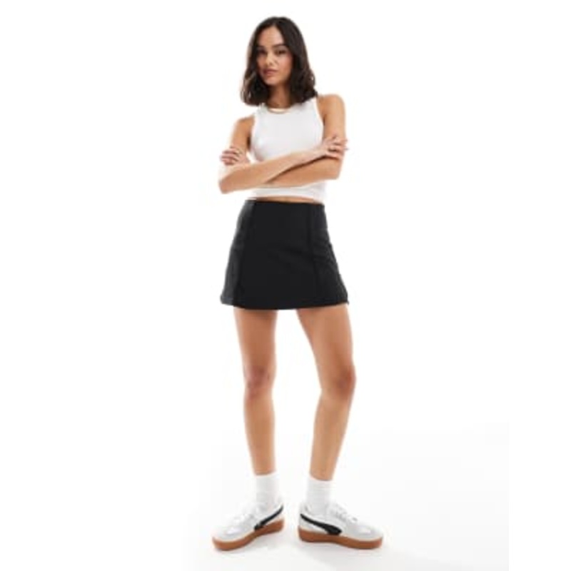 Cotton On low rise mini skirt in black