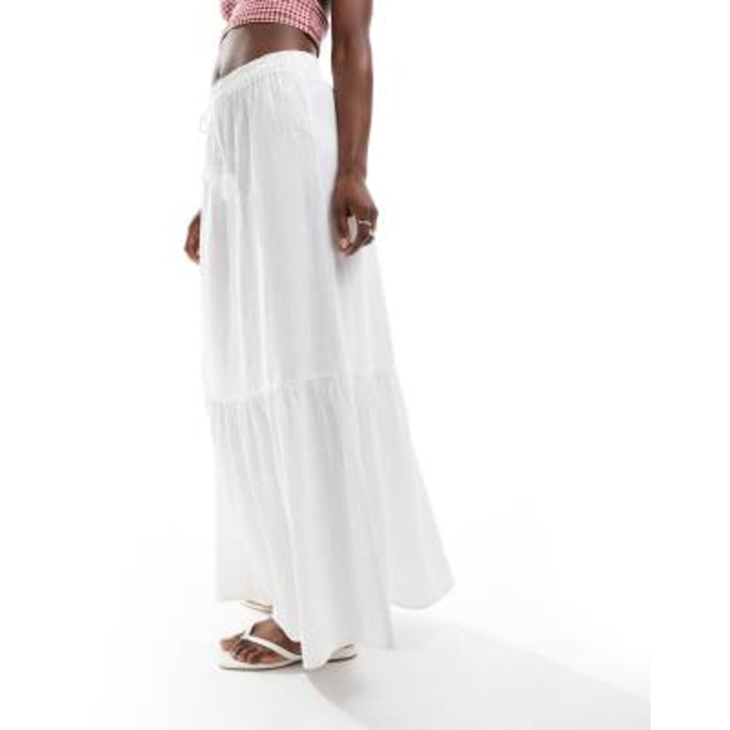 Vero Moda boho maxi skirt in white