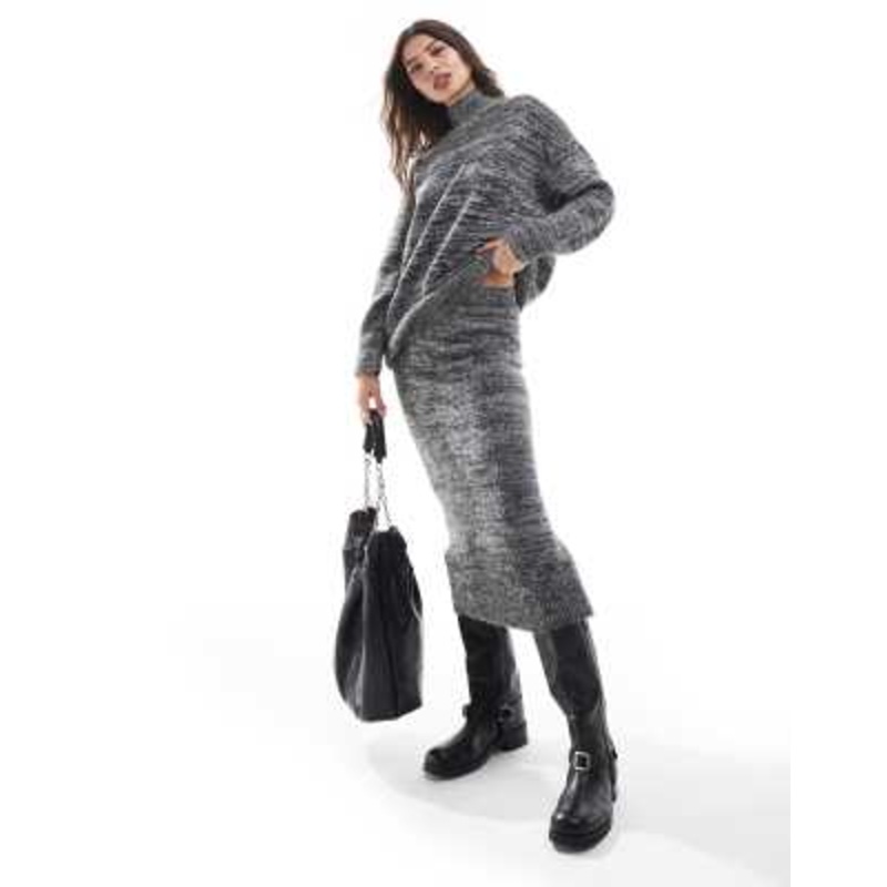 Vero Moda knit sweater and skirt set in mono melange