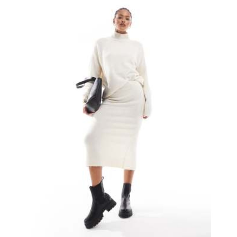 Vero Moda Tall knitted midi skirt in mono melange – part of a set