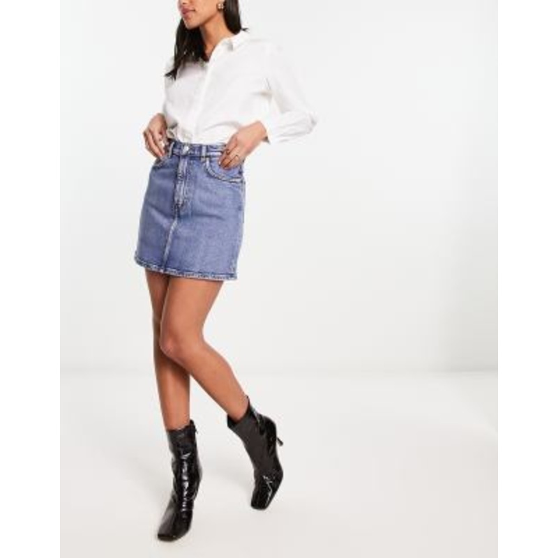 & Other Stories cotton denim mini skirt in Vikas Blue
