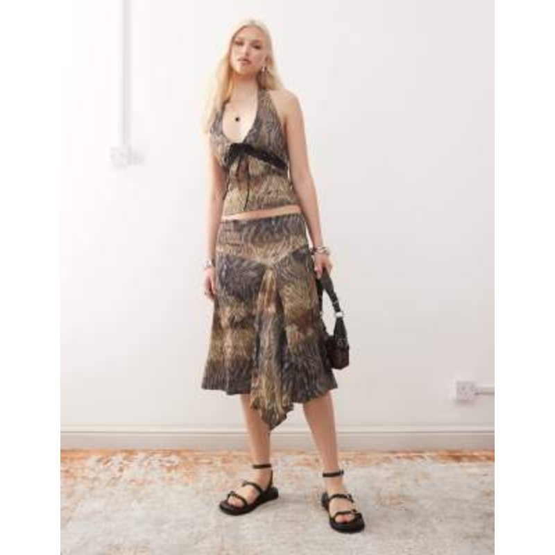 COLLUSION animal print skirt