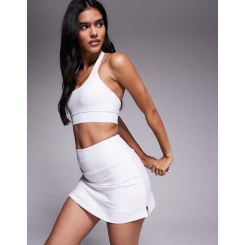 4505 active tennis skirt with under shorts and phone pocket in white