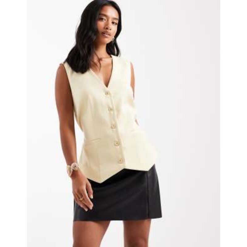 Vero Moda Petite faux leather mini skirt with notch front in black