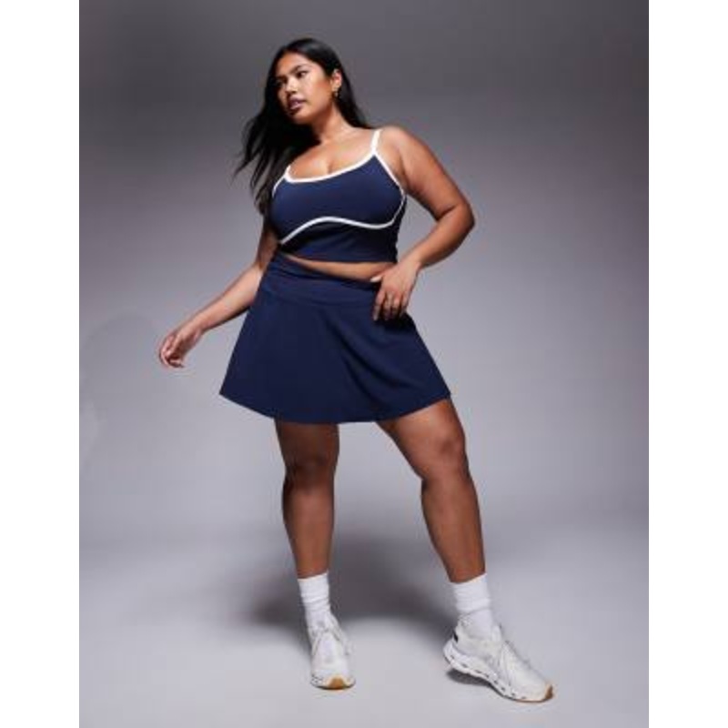4505 Curve tennis flippy skirt with inner shorts in deep navy