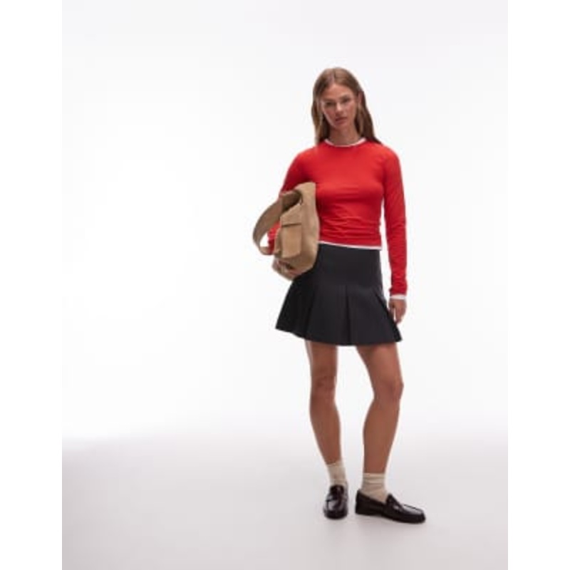 & Other Stories pleated mini skirt in gray