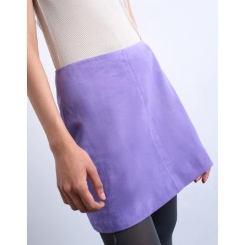 Topshop real suede pelmet mini skirt in purple