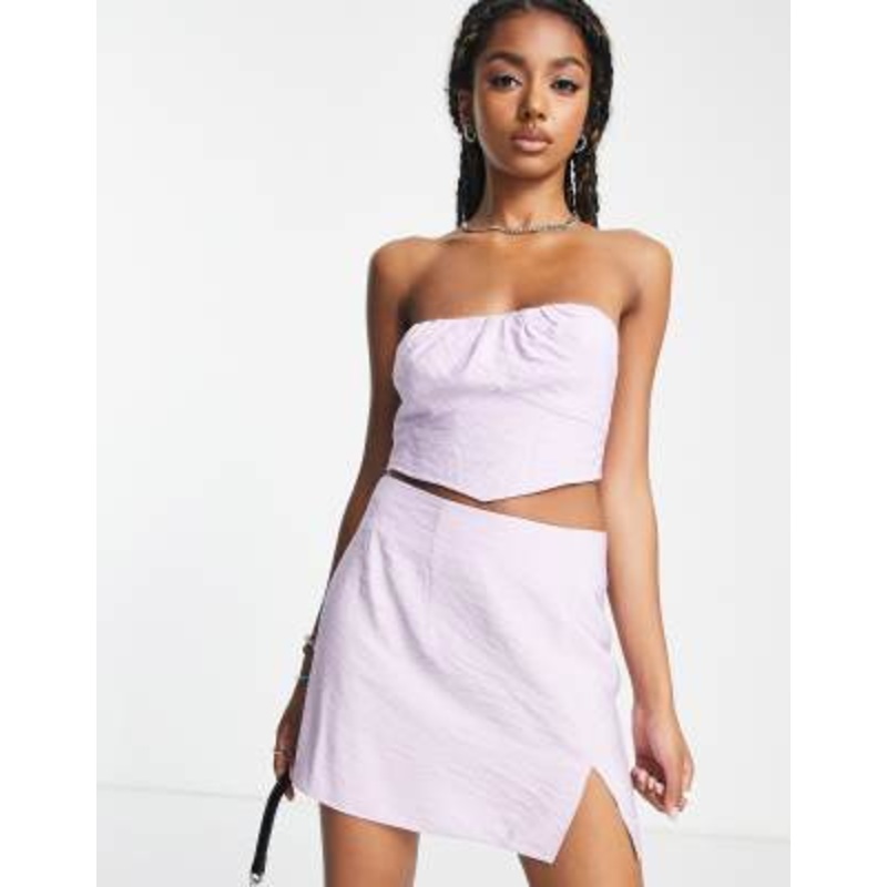 Topshop split front mini skirt in lilac – part of a set