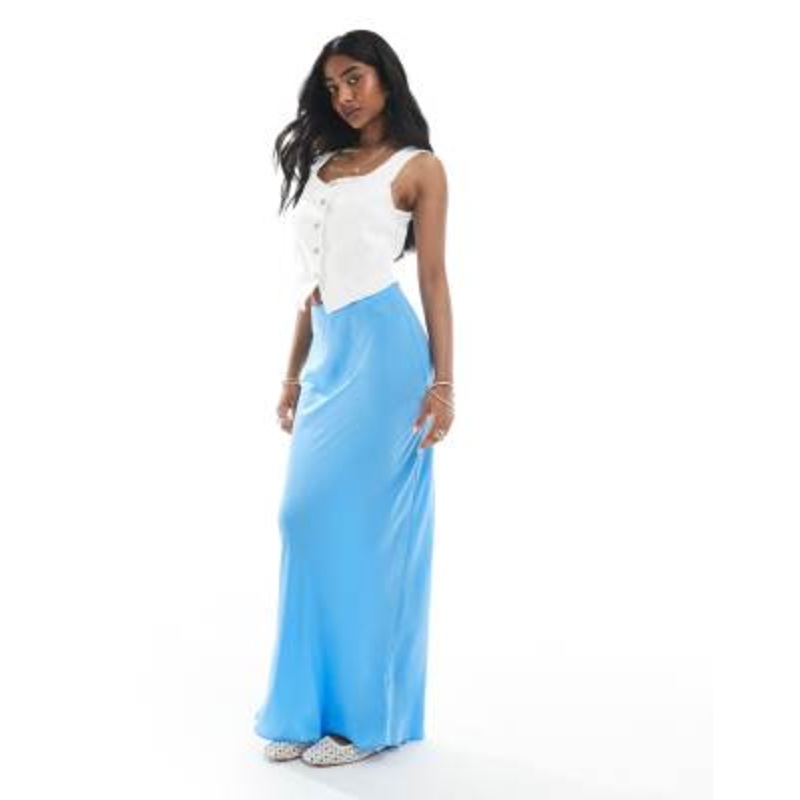 Wednesday’s Girl bias cut maxi skirt in blue