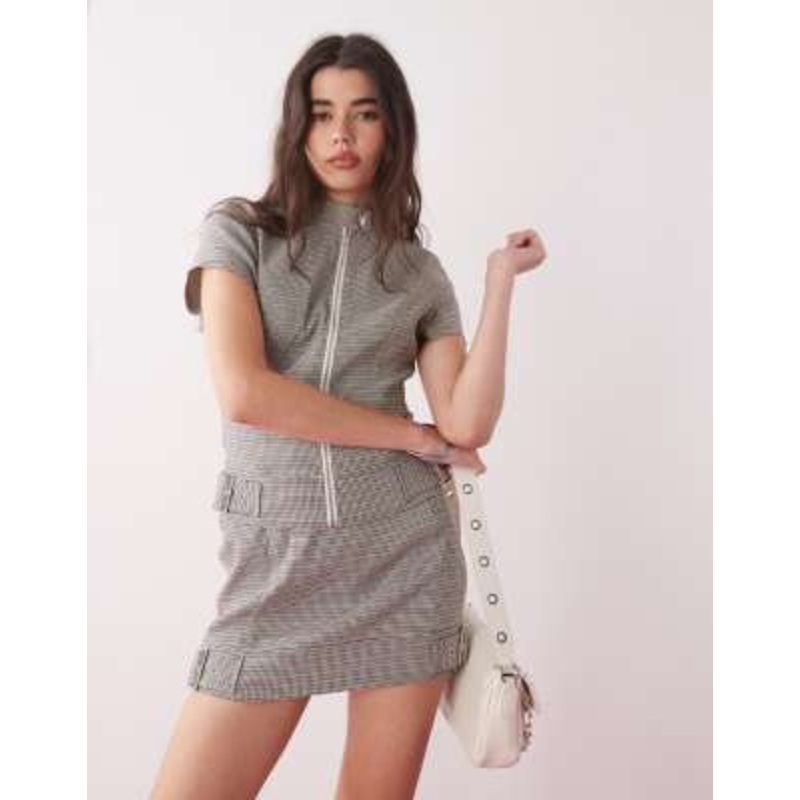 COLLUSION tailored mini skirt in mixed plaid