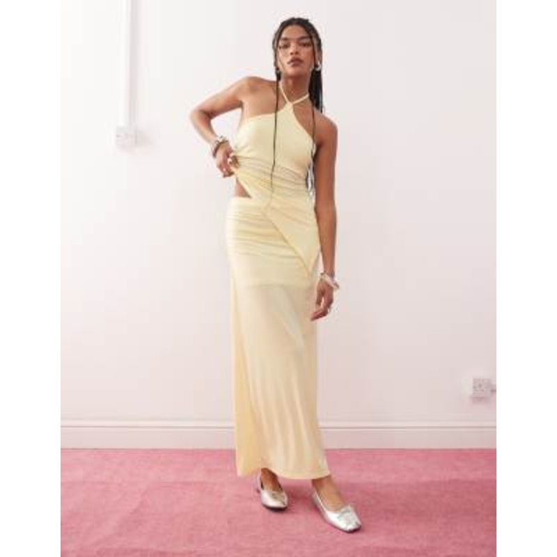 COLLUSION maxi skirt in yellow