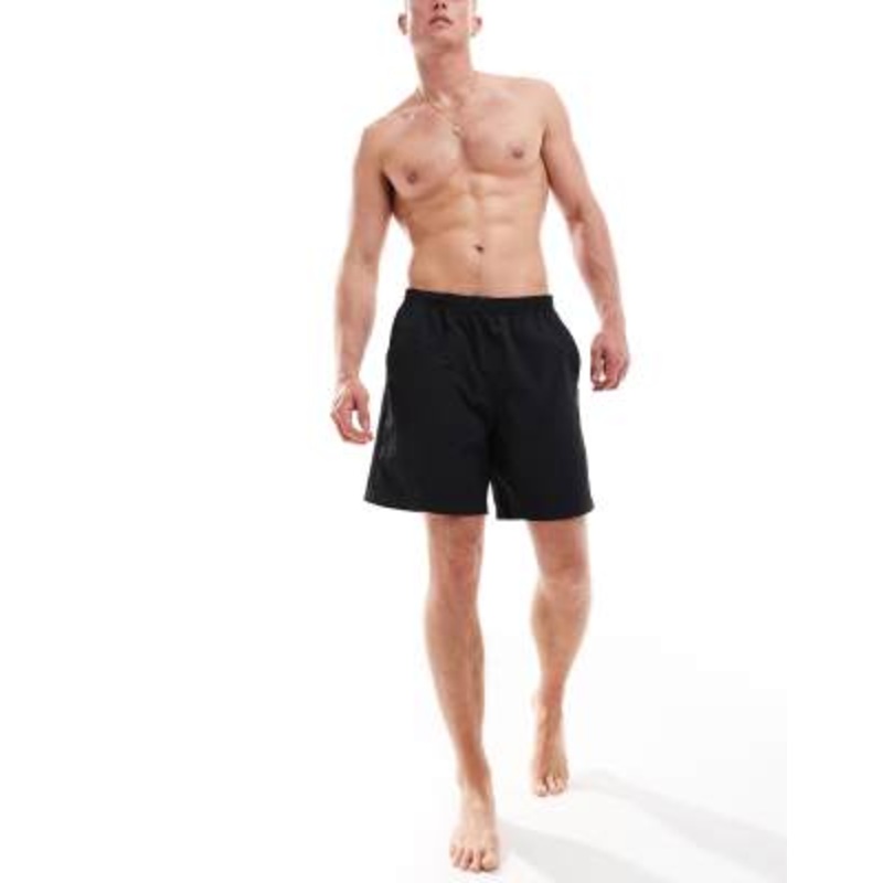 Weekday Ed skater style swim shorts in black
