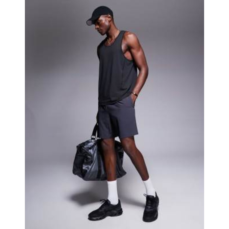 4505 Icon 7 inch quick dry training shorts with zip pockets in charcoal