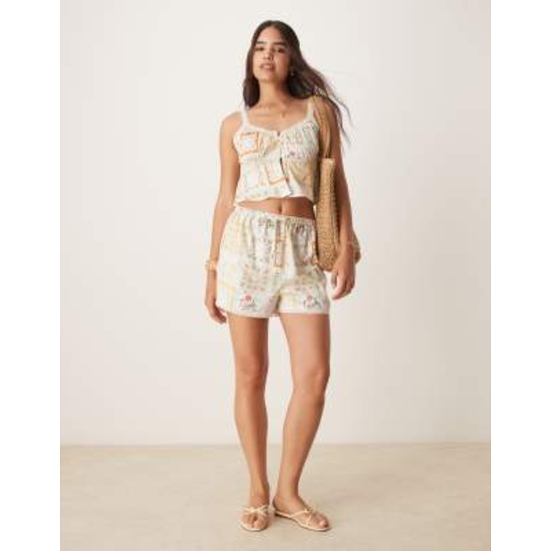 Aray patchwork print beach shorts in multi – part of a set