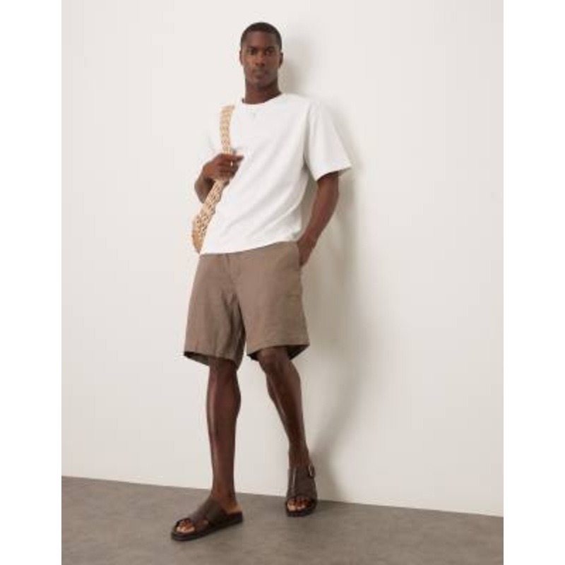 ARKET pure linen shorts in mole