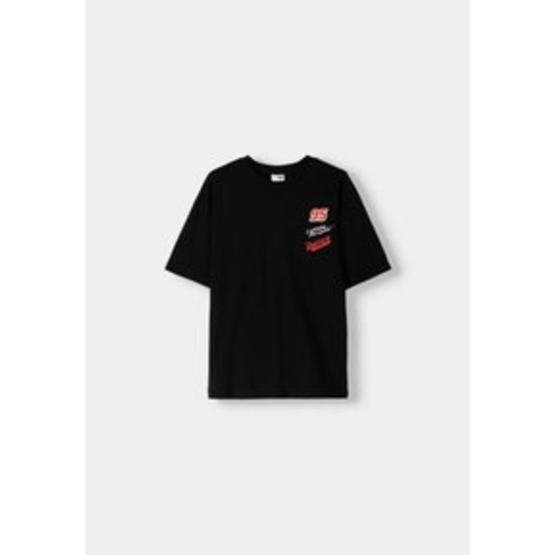 Bershka SHORT SLEEVE CARS – T-Shirt print – black/schwarz