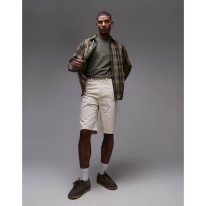 Topman carpenter short in ecru