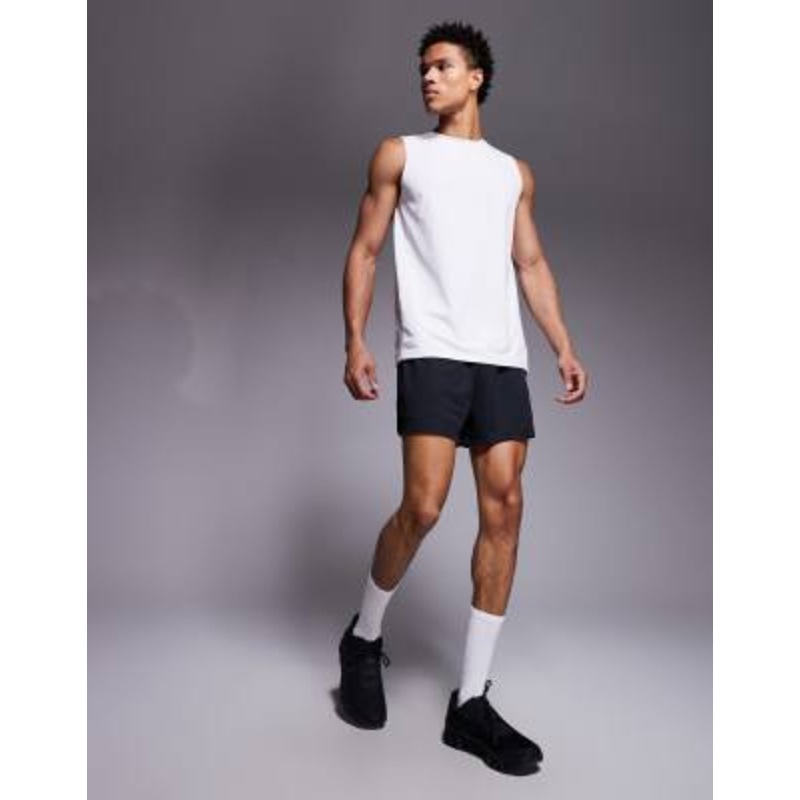 4505 3 inch quick dry mesh running shorts with zip pockets in black