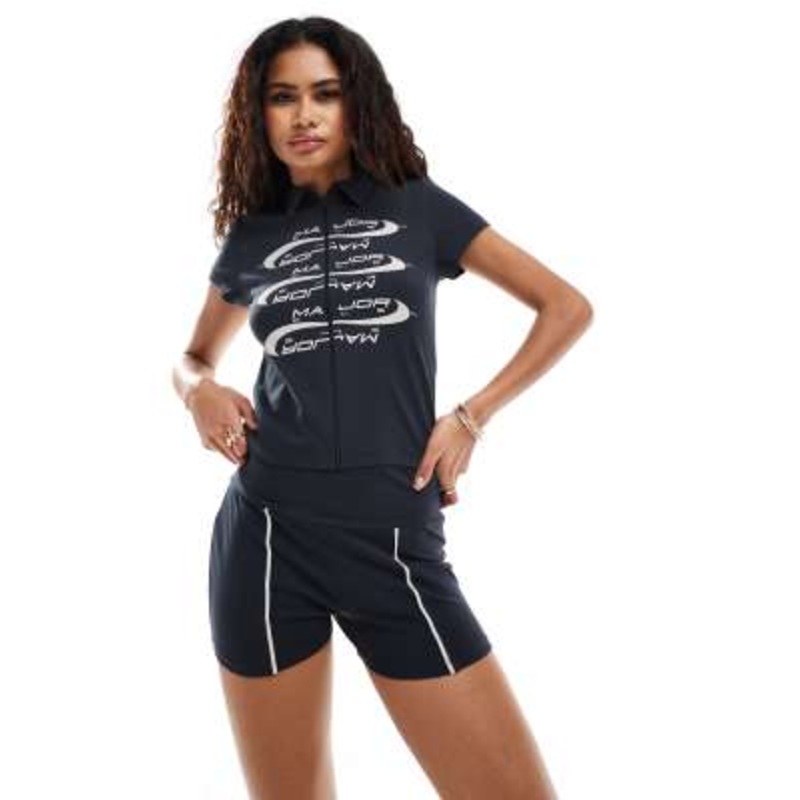 COLLUSION micro sports short in navy – part of a set