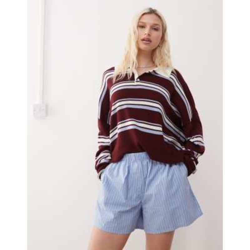 Weekday relaxed fit shorts in blue stripe