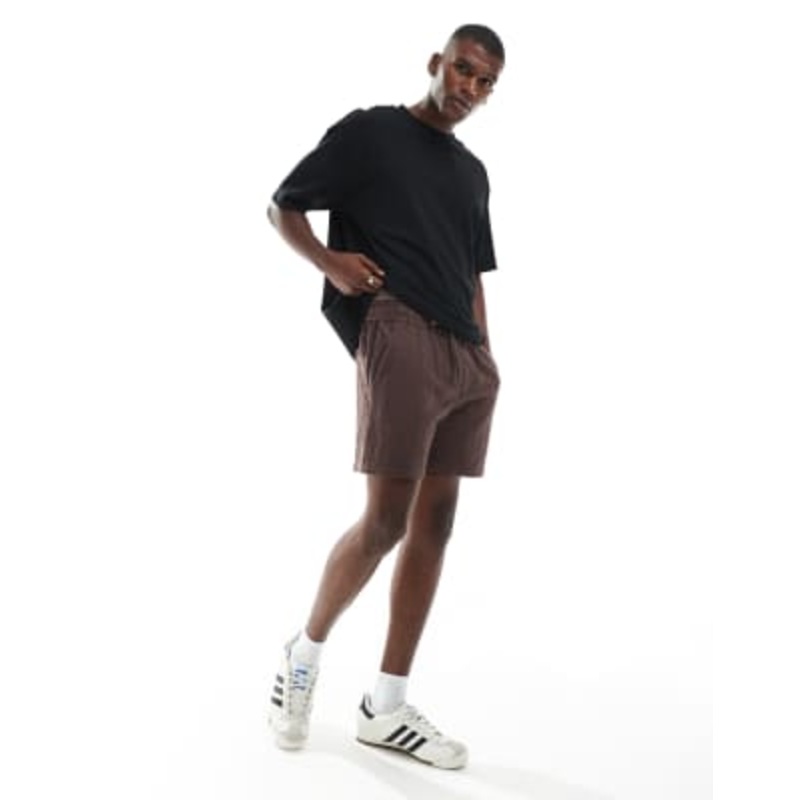 Cotton On zigzag knit shorts in chocolate