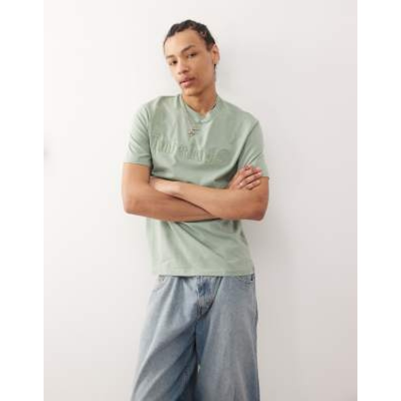 Timberland logo short sleeve tee in green
