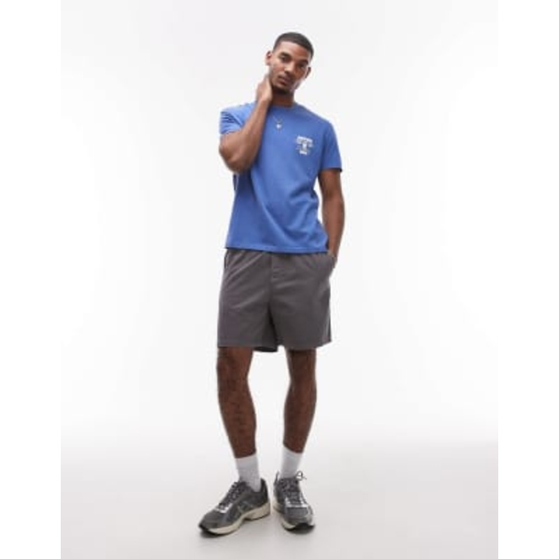 Tommy Jeans loose twill shorts in charcoal gray