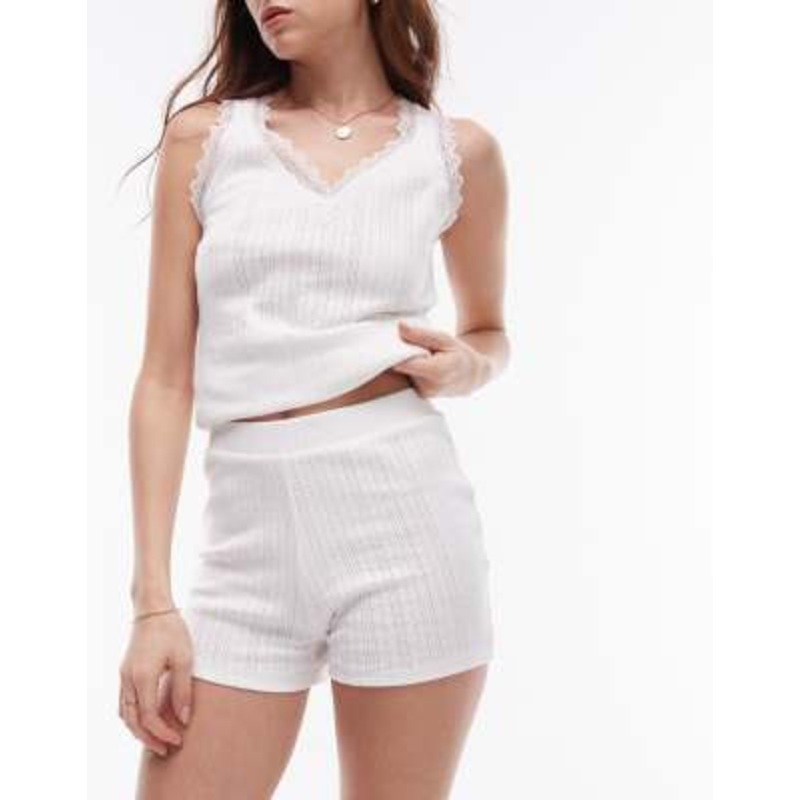Topshop pointelle short in white