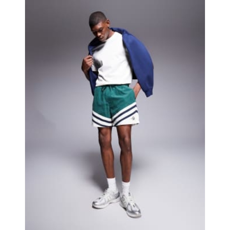 Alma De Ace logo shorts in green color block