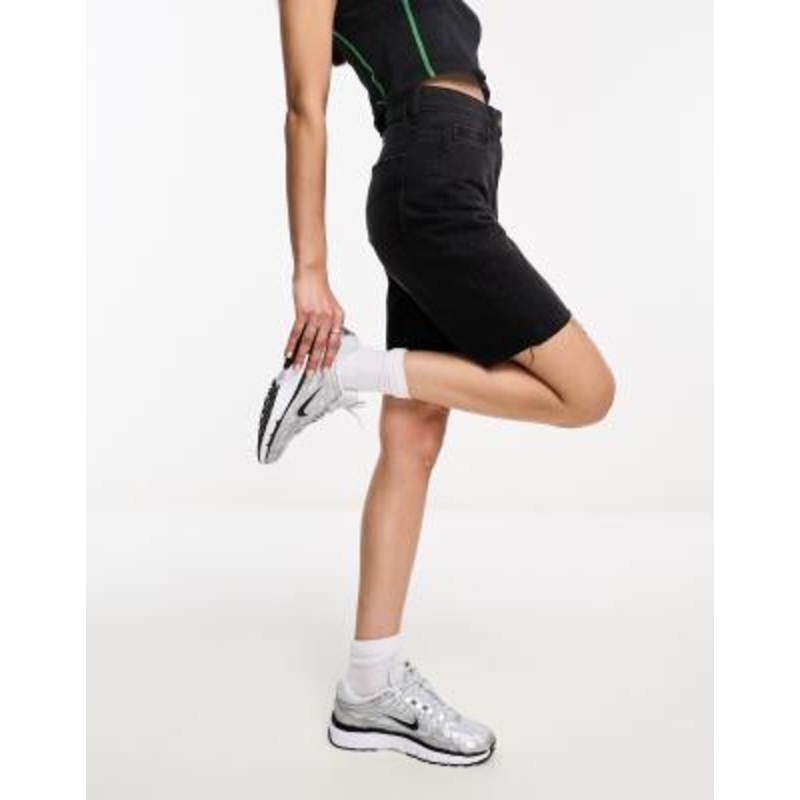 COLLUSION denim dad short in washed black